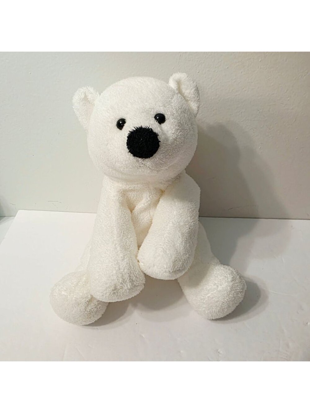 Vtg TyLux Pluffies Freezer Chills Polar Bear Plush Stuffed Animal Soft 2007
